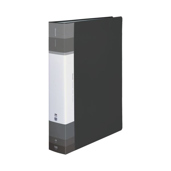コクヨ クリヤーブック(Glassele) 固定式・背ポケット A4タテ 100ポケット ブラック ラ-GLB100D 1セット(4冊) |b04の通販は