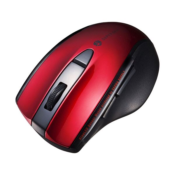 （まとめ）サンワサプライ 静音BluetoothブルーLEDマウス 5ボタン レッド MA-BTBL167R 1個(×3セット) |b04