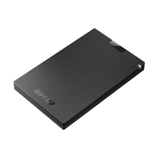 （まとめ）バッファロー USB3.2(Gen1)ポータブルSSD Type-A＆Cケーブル付属 1TB ブラック SSD-PGC1.0U3-BC 1台(×3セット) |b04