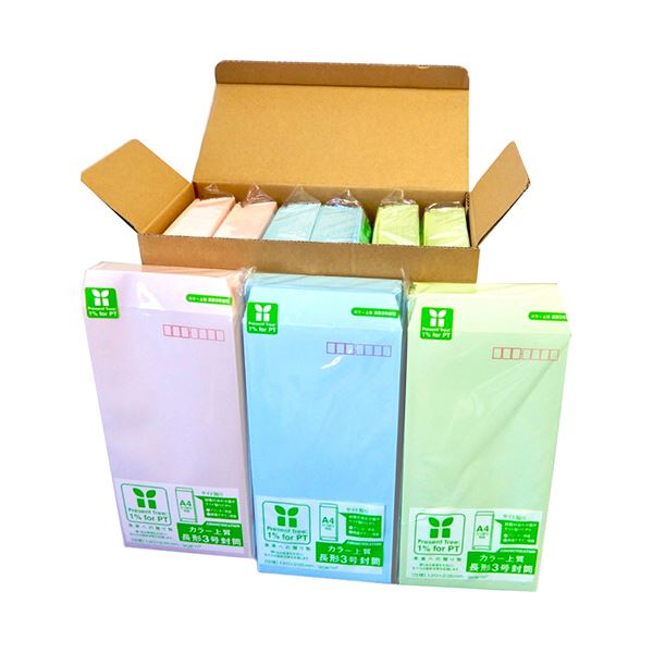 寿堂 カラー封筒 色色くん 長3 (3色入)10563 1セット（1800枚：600枚×3ケース） |b04の通販は 14,895円