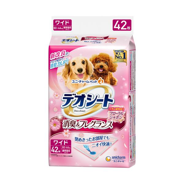 (まとめ）ユニ・チャーム デオシート消臭＆フレグランス フローラルシャボンの香り ワイド 1パック（42枚）(×10セット) |b04の通販は 14,012円