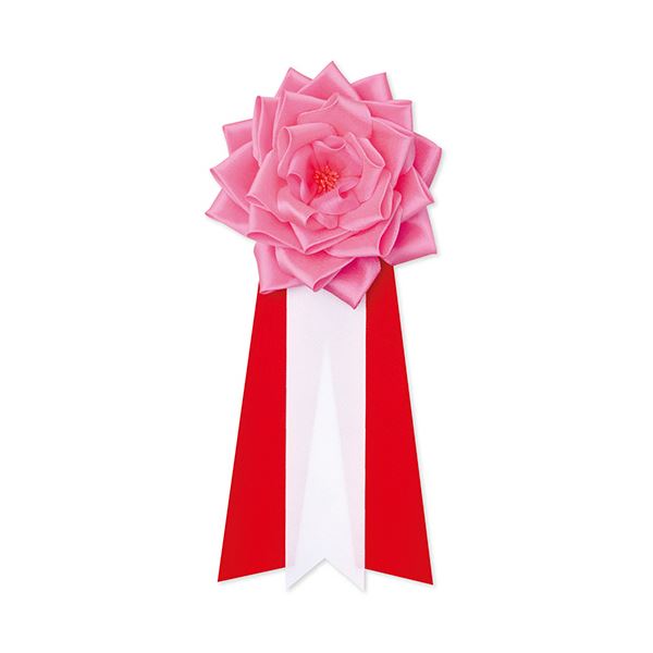 ササガワ 記章 リボンバラ 大 桃38-321 1箱(8個) |b04の通販は