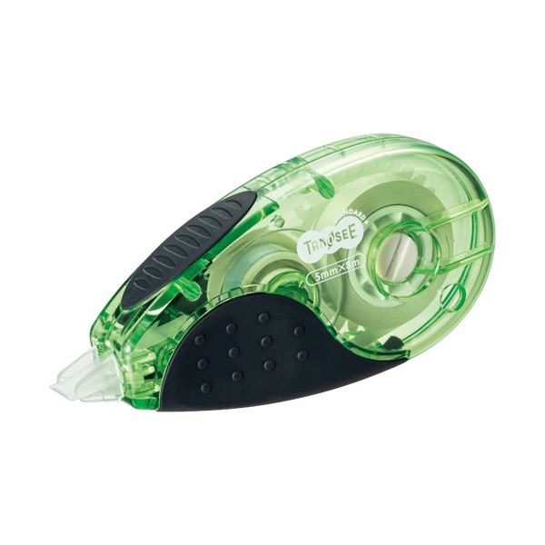 （まとめ） TANOSEE 修正テープタテ引き（使い切り） 5mm幅×8m グリーン 1セット（10個） (×10セット) |b04の通販は