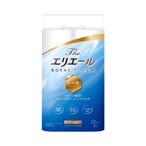 大王製紙Theエリエール トイレットティシュー ダブル 芯あり 25m 1セット（72ロール：12ロール×6パック） |b04の通販は