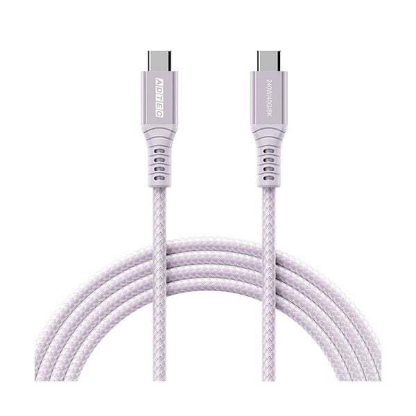 （まとめ） アドテックUSB4 Gen3 PD対応 Type-C to C ケーブル（240W出力） パープル APC-V1024CC-U4G3-PU1本 (×3セット) |b04