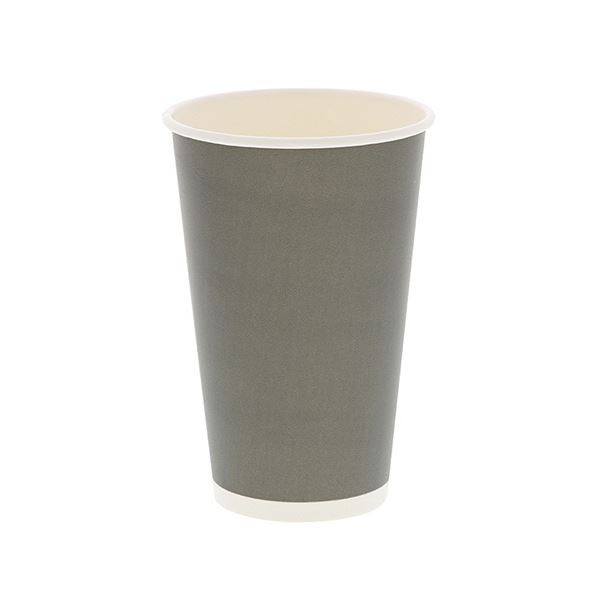 シモジマHEIKO ペーパーカップ アイス・ホット兼用 16オンス（510ml） ライトグレー 口径90mm #0045359371セット（1000個：25個×40パック） |b04