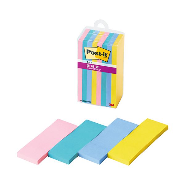 3Mポスト・イット 強粘着ふせん マルチカラー3 75×25mm 4色 500SS-MC-3N1セット（80冊：8冊×10パック） |b04の通販は