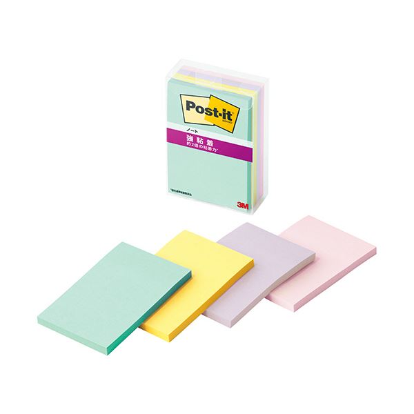 3Mポスト・イット 強粘着ノート マルチカラー5 75×50mm 4色 656SS-MC-5N1セット（40冊：4冊×10パック） |b04の通販は