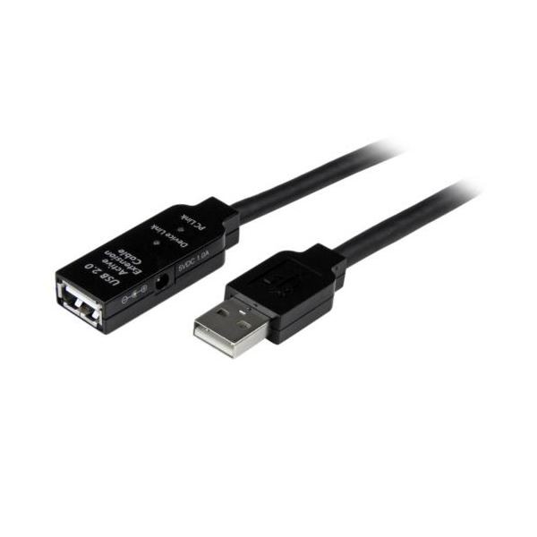 StarTech.com USB2.0アクティブ延長ケーブル Type A（オス）-Type A（メス） 5m ブラックUSB2AAEXT5M 1本 |b04