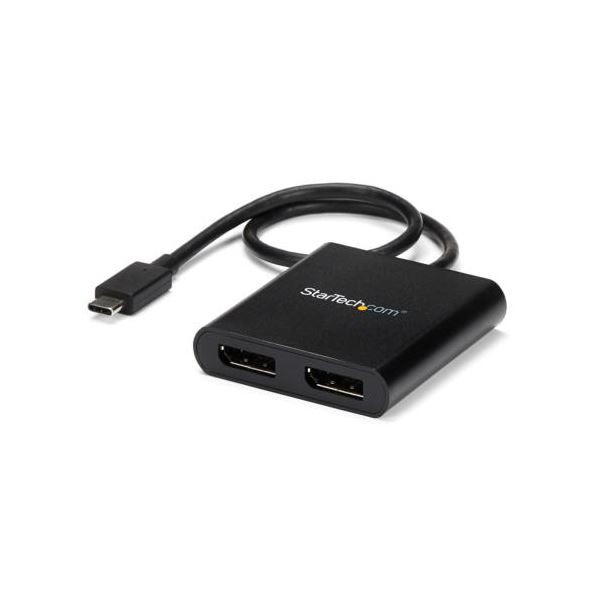 StarTech.com マルチモニターアダプタ MSTハブ 4K USB C（オス）-ディスプレイポート（メス）×2口Windows用 ブラック MSTCDP122DP 1個 |b04の通販は