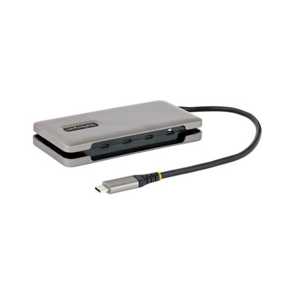 StarTech.com USB-Cハブ 100W PD USB-C×4 25cm巻取式ケーブル スペースグレーHB31CM4CPD3 1個 |b04