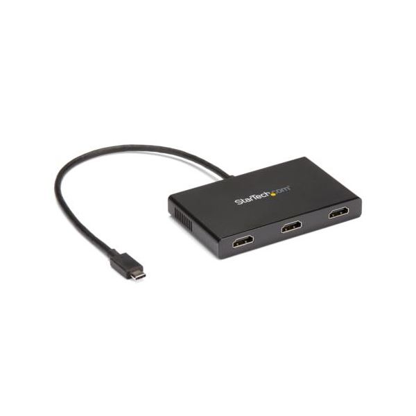 StarTech.com マルチモニターアダプタ MSTハブ 4K USB C（オス）-HDMI（メス）×3口 Windows用ブラック MSTCDP123HD 1個 |b04