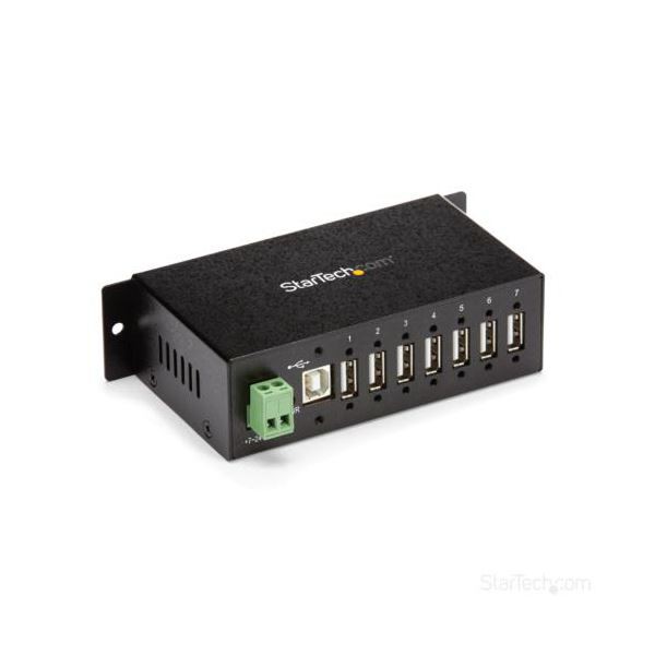 StarTech.com 7ポート 産業用USB2.0ハブ ESD／350Wサージ保護 ウォールマウント対応 ブラックST7200USBM 1個 |b04