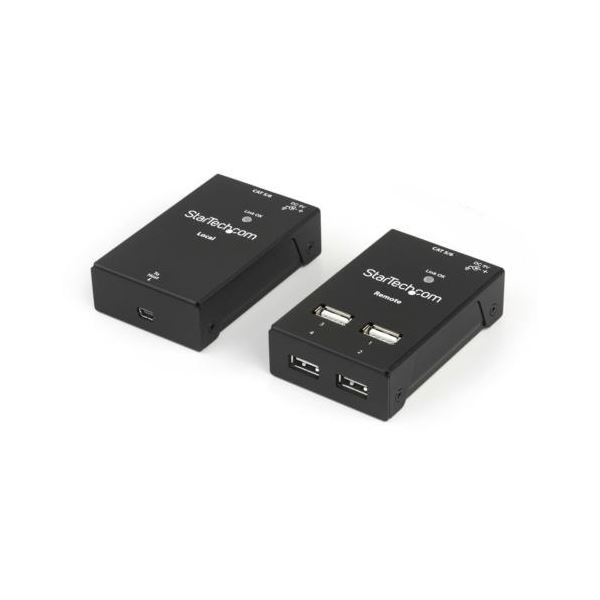 StarTech.com Cat6対応 4ポートUSB2.0エクステンダー延長器 最大50m延長 ブラック USB2004EXTV1個 |b04の通販は