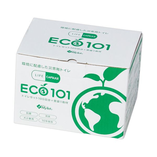 河本総合防災災害用簡易トイレ LIFE CAPSULE マイレット ECO101 100回分 1セット |b04