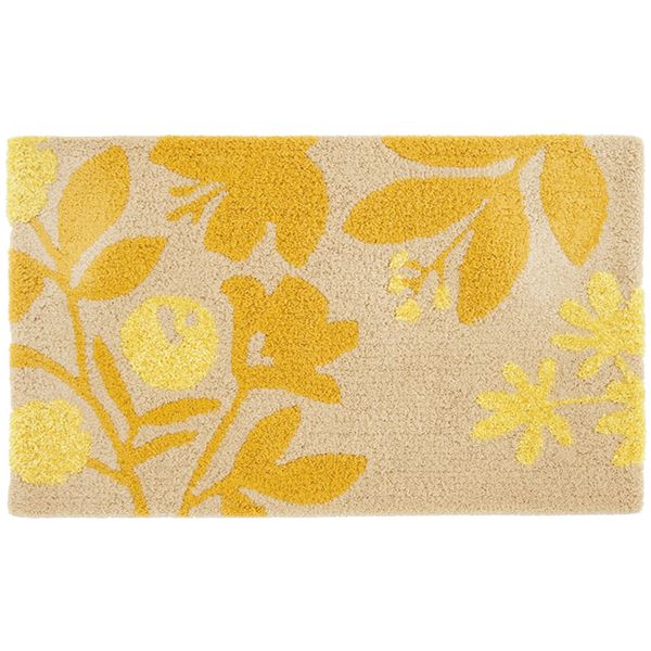 玄関マット 約幅45×長さ75cm ハチマット イエロー 日本製 手洗い可 防ダニ ホットカーペット可 デザインライフ スミノエ |b04の通販は 5,057円