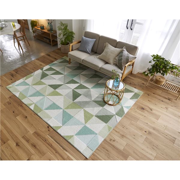 アレルブロック ラグ マット 約幅190×長さ240cm グリーン 日本製 スミノエ シーン 絨毯 リビング ダイニング インテリア家具 |b04の通販は