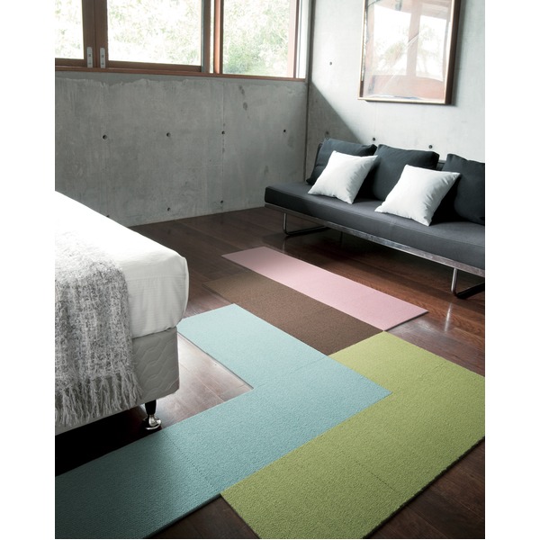 ホームタイルカーペット (R-1002 50cm×50cm ベージュ 10枚入) 日本製 防滑 防音 防炎 スミノエ 『リップル』 |b04の通販は 6,390円