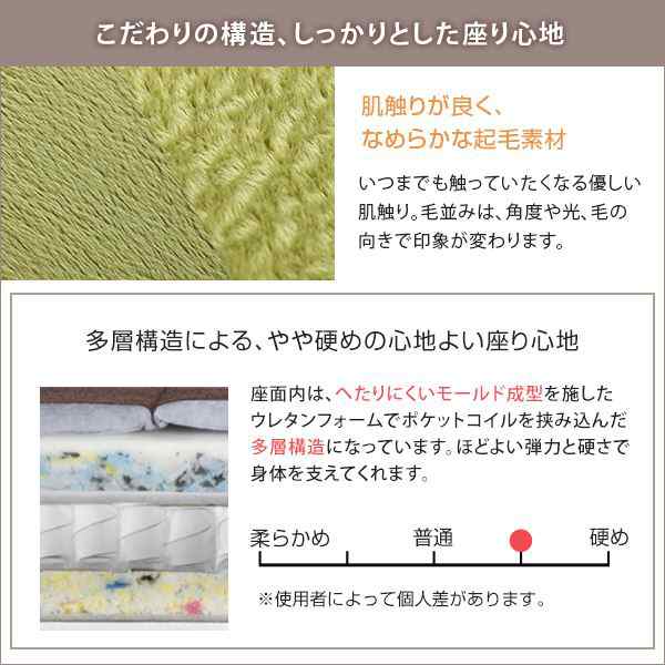 14段リクライニングソファー/ローソファー (2人掛け ピンク) 約幅129cm 肘付き 脚付き 起毛素材 日本製 |b04