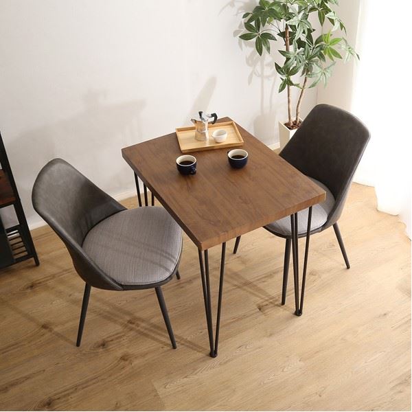 ダイニング 3点セット 約幅75cm ウォールナット×グレー ダイニングテーブル ダイニングチェア ヴィンテージテイスト 組立品 |b04の通販は