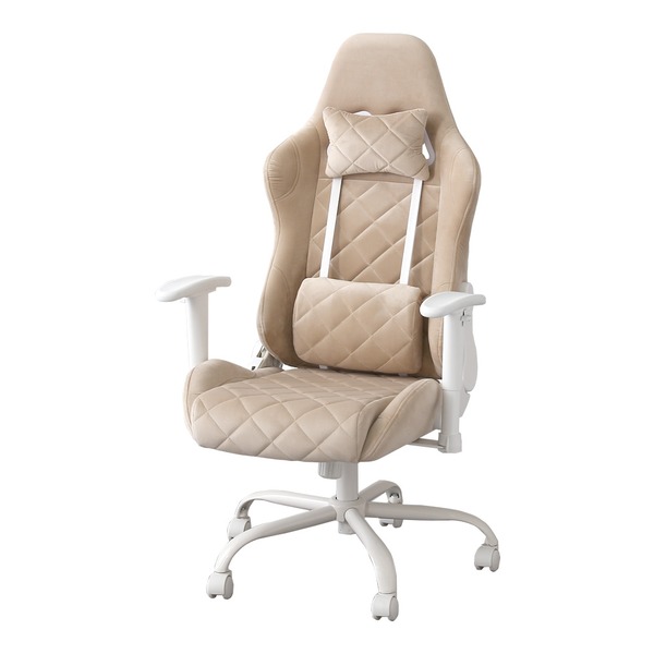 大人かわいいゲーミングチェア ベージュ 組立品 |b04の通販は