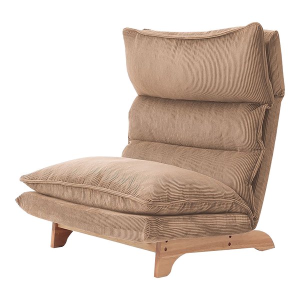 脚付きリクライニングローソファ オットマンセット コーデュロイベージュ |b04の通販は