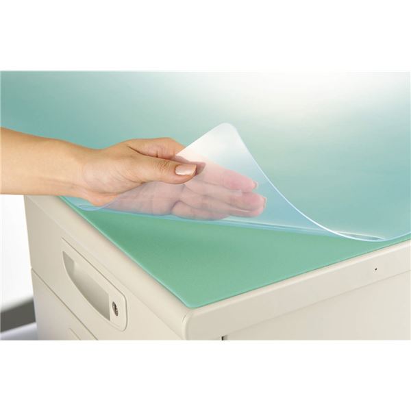 TANOSEE再生透明オレフィンデスクマット シングル 600×450mm 1セット（5枚）お得な セール まとめ) TANOSEE 再生透明オレフィンデスク (テーブル 机) マット