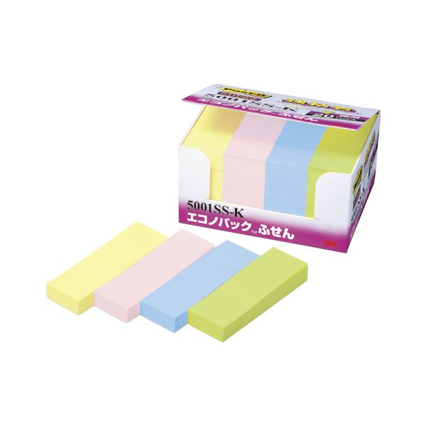 （まとめ） 住友スリーエム ポストイット(R) エコノパック(TM)製品 強粘着シリーズ 5001SS-K イエロー ピンク ネプチューンブルー アップルグリーン 20個入 ... |b04の通販は