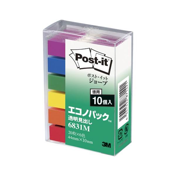 まとめ得  3M Post-it ポストイット ふせんハーフ マルチカラー 3M-560MCX10 x [4個] /l まとめ得 5個セット 厳しく 3M Post-it ポストイット 再生紙エコノ