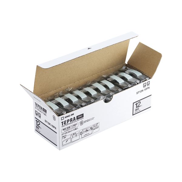 キングジム PROテープ エコパック 透明ラベル 12mm 10個入 ST12K-10PN |b04の通販は 9,946円