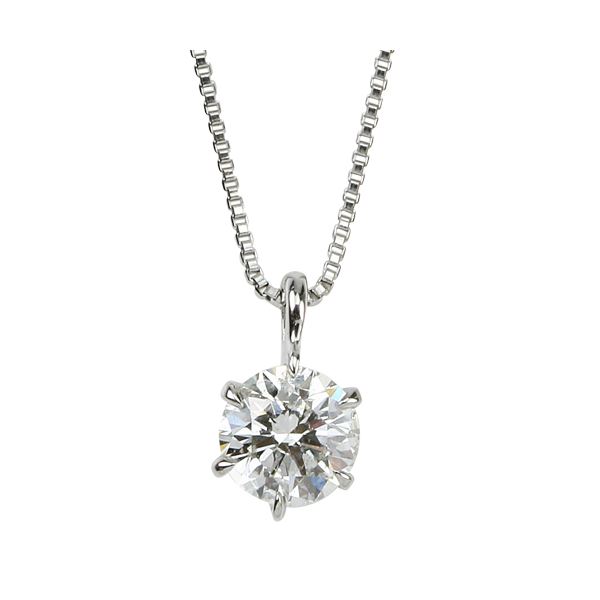 ダイヤモンドペンダント/ネックレス 一粒 プラチナ Pt900 0.5ct ダイヤネックレス 6本爪 Dカラー SI2クラス Excellent エクセレント 0.5の通販は
