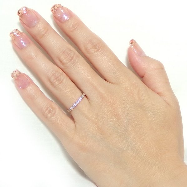 4℃ K18 ピンクゴールド天然ダイヤモンド ハーフエタニティ リング 4℃ K18 ピンクゴールド 天然ダイヤモンド ハーフエタニティ