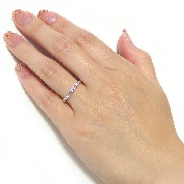 K18WG リング 指輪 9.5号 ダイヤ 0.40 総重量約3.2g 中古 美品 送料