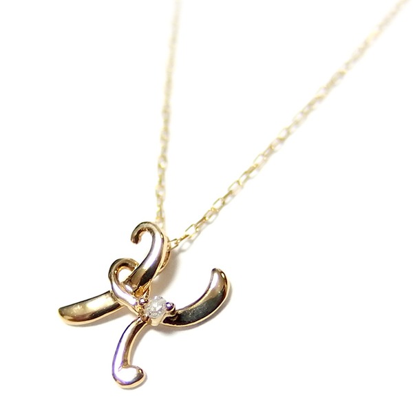イニシャル ネックレス ダイヤモンド ネックレス 一粒 0.01ct K18 ゴールド 文字 K ダイヤネックレス ペンダント【メーカー直送】代引きの通販は