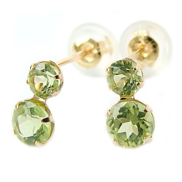 ピアス ペリドット K18 イエローゴールド 8月 誕生石 ジプシー フック ピアス シンプル(代引不可) ペリドット ピアス 18k K18イエローゴールド 18金