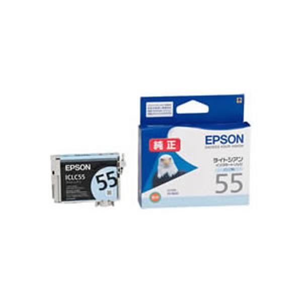 (業務用5セット)(純正品) EPSON エプソン インクカートリッジ/トナーカートリッジ (ICLC55 LC ライトシアン) ×5セット |b04