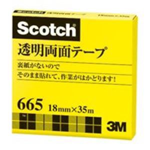 (業務用20セット) スリーエム 3M 透明両面テープ 665-3-18 18mm×35m |b04