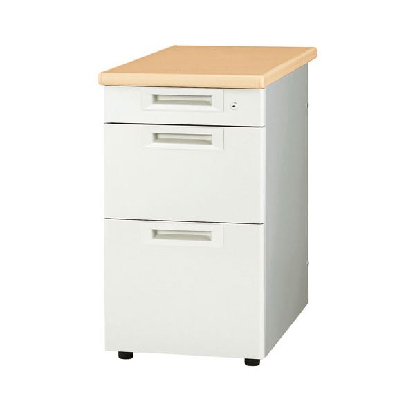 プラス 脇机3段 RJ-047D-D3 ホワイトメープル 引出D |b04の通販は
