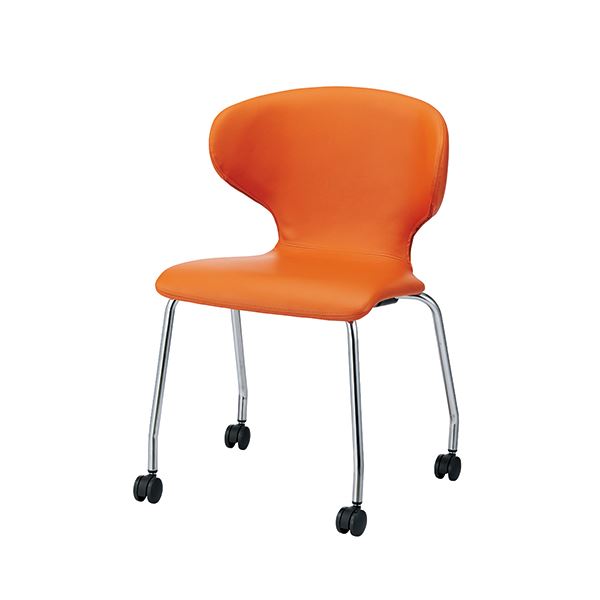 FRENZ 会議イス PN-NK65L オレンジ キャスター脚 |b04の通販は