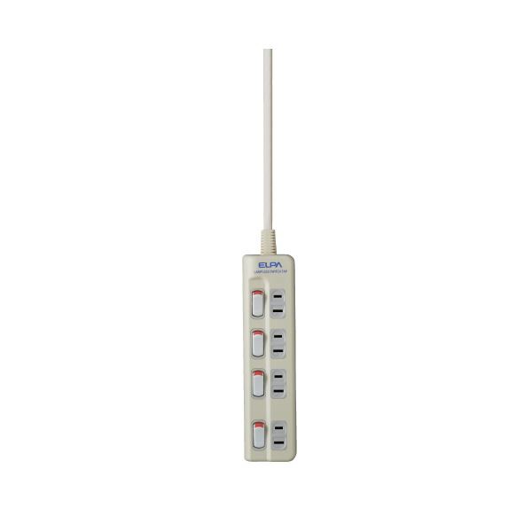 (まとめ）朝日電器 ランプレスタップ4個口WLS-410EB（W） 1m(×5セット) |b04