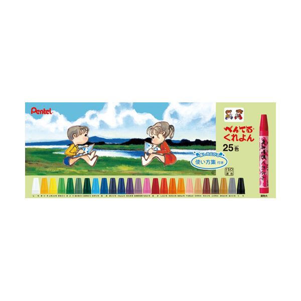 (まとめ）ぺんてる ぺんてるくれよん PTCR-25 25色セット(×5セット) |b04の通販は 6,185円
