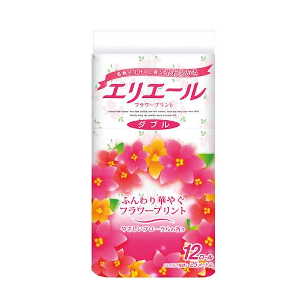 (まとめ）大王製紙 エリエールトイレティシューフラワーW12巻(×5セット) |b04