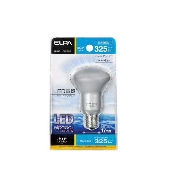 （まとめ） ELPA LED電球 ミニレフ球形 30W E17 昼光色 LDR4D-H-E17-G610 (×10セット) |b04