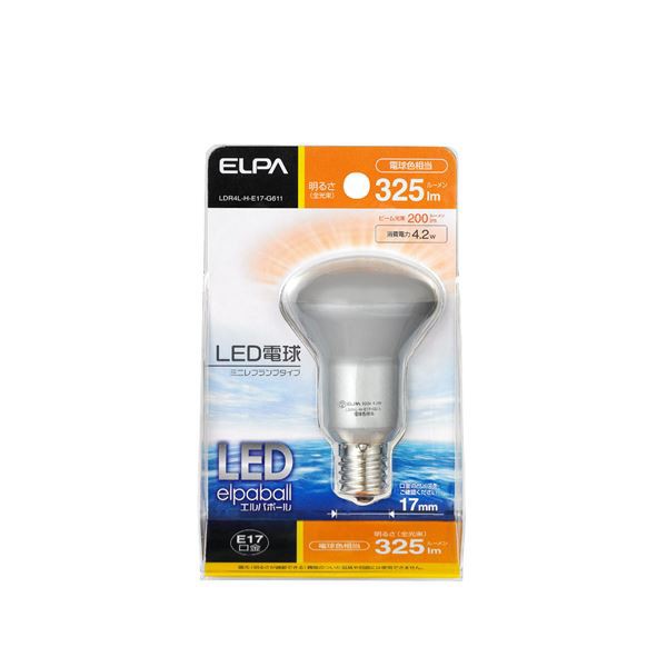 （まとめ） ELPA LED電球 ミニレフ球形 30W E17 電球色 LDR4L-H-E17-G611 (×10セット) |b04