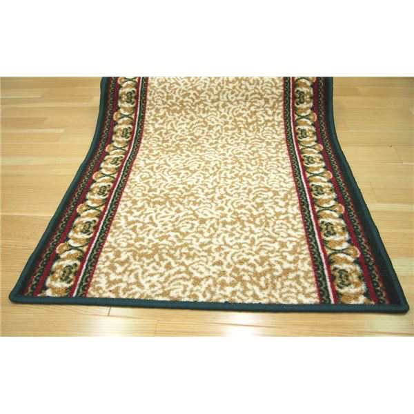 ラグマット 絨毯 約80cm×440cm ベージュ 洗える 滑りにくい 防キズ 防音 お手入れ簡単 タフトプリント リビング ダイニング |b04の通販は