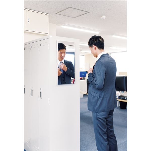 割れない 姿見鏡 (30×60cm シルバー) 日本製 軽量 マグネットタイプ 飾縁付(両サイドのみ) 『REFEX リフェクス』 |b04_3