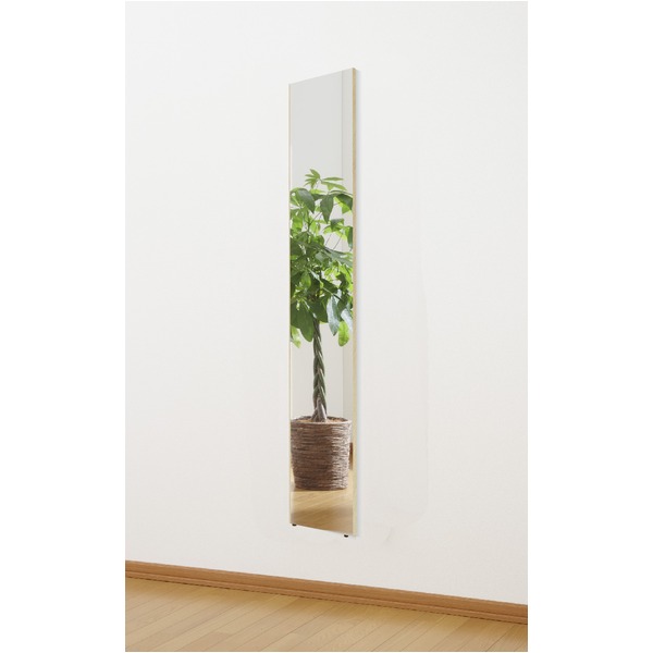 割れない姿見鏡 (ネオスリム 20×120×2cm シャンパンゴールド) 日本製 プロ仕様 両サイド飾縁(幅0.5cm) 『REFEX リフェクス』 |b04の通販は