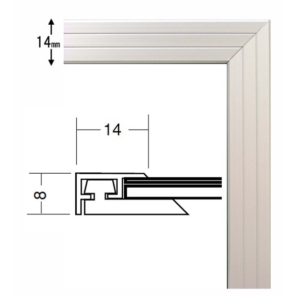 パネルフレーム/ポスター額縁 【B1/内寸：1030×728mm シルバー