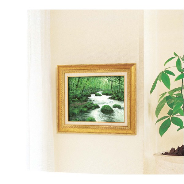 油絵額/フレームセット 〔F6号〕広瀬和之「シャトル風景」 460×552×55mm 金フレーム 化粧箱入り