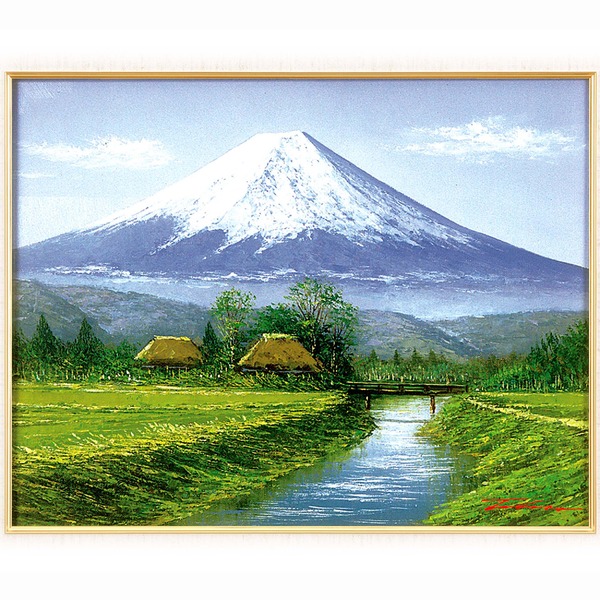 油絵額 フレームセット F6号オンタケ 広瀬和之「白馬岳」 433×525×50mm